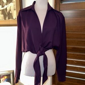 Neiman Marcus LE SUPERBE Topper Top Deep Purple • small • MSRP $265